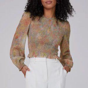 Aritzia Wilfred Tempest Blouse Cropped chiffon prairie blouse Size M